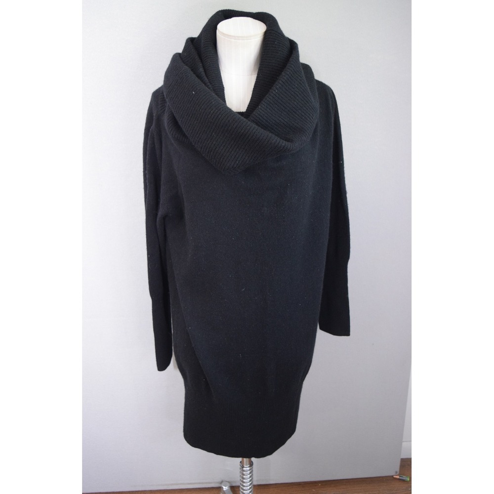 Universal Standard The Dani Sweater Dress XS Black Wool Cashmere Cowl Neck